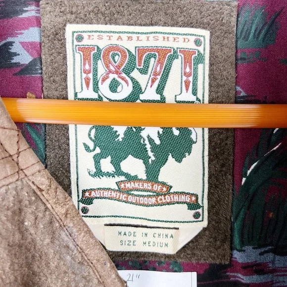 Vintage 1871 Brown Leather Cowboy Western Vest Sz Medium - Picture 4 of 11